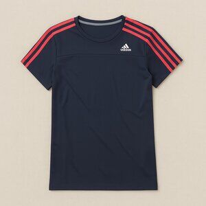 Adidas Dark Blue Tee with Pink Highlights